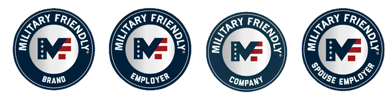 Military Friendly designations: Brand, Employer, Company, and Spouse Employer